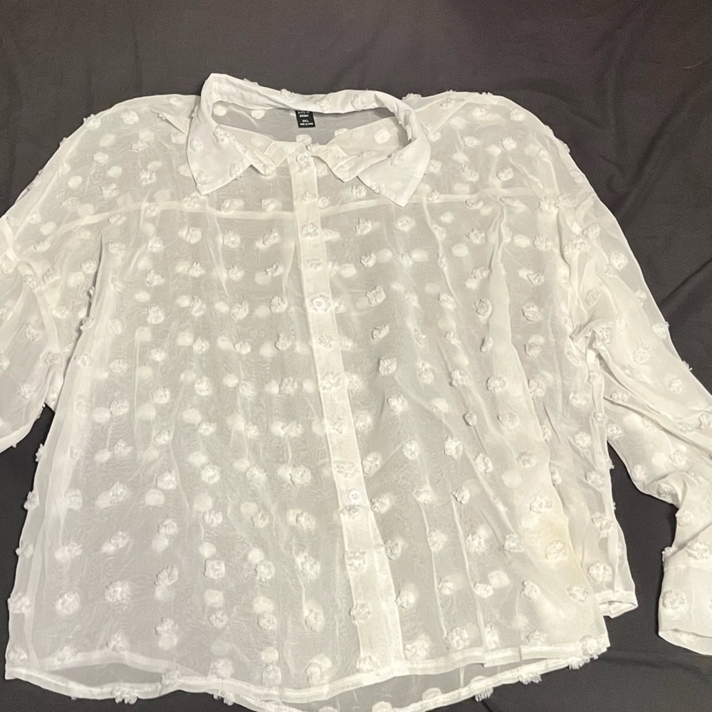White on white blouse